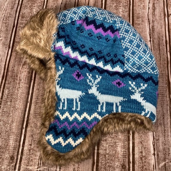 THE ORIGINAL ARIZONA JEAN COMPANY Women's OSFA Winter Trapper Bomber Hat Fur EUC - Picture 1 of 6